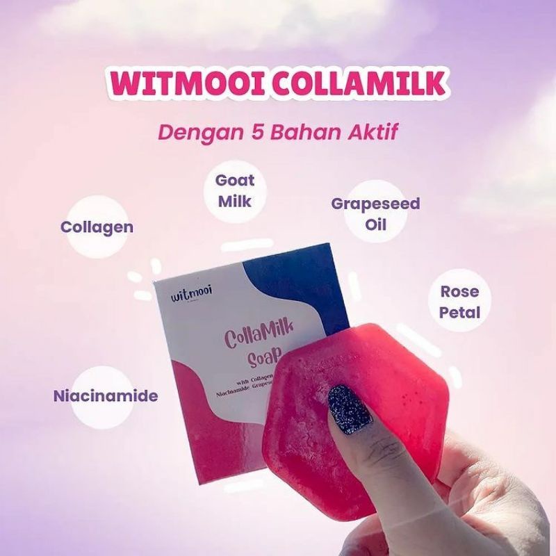 Qeila - Witmooi Collamilk Soap / Sabun Collagen &amp; Goat Milk / Sabun Pemutih