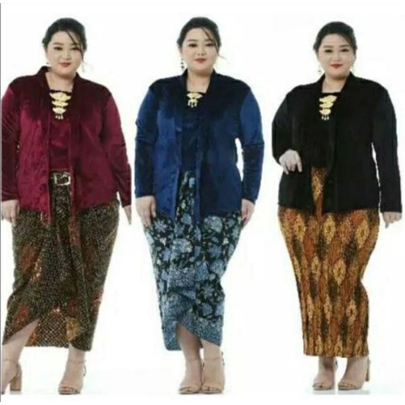 kebaya wanita Kebaya Kutubaru Jumbo & Super Jumbo / Kebaya Bludru Kutubaru / Baju Adat Pakaian Wanit