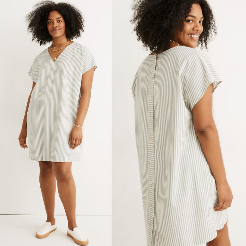 Madewell striped V-neck dress women