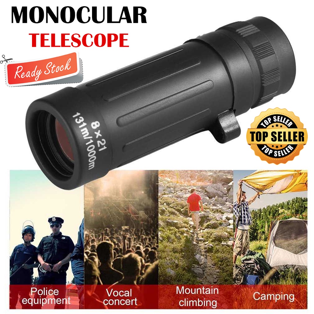 Compact Huting Monocular Telescope 8 x 21 Zoom Teleskop Teropong Jarak Jauh