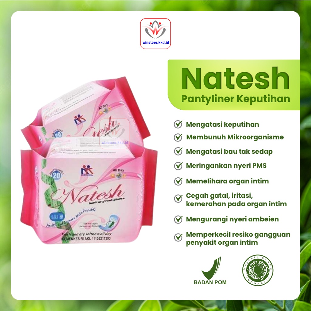 Pantyliner Natesh Pembalut Keputihan Kesehatan Perempuan Murah Original