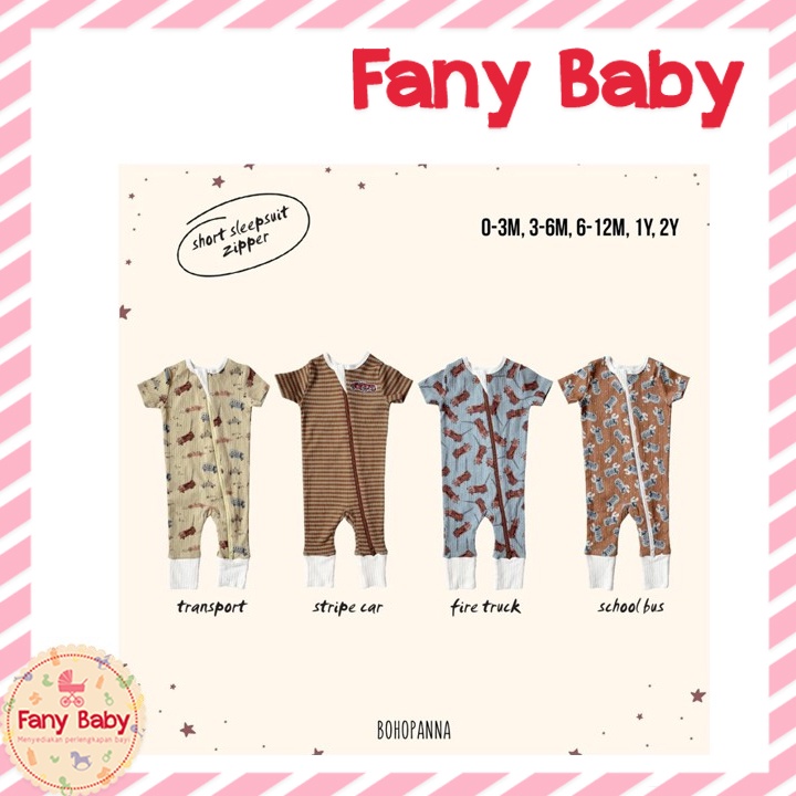 BOHOPANNA SHORT SLEEPSUIT ZIPPER