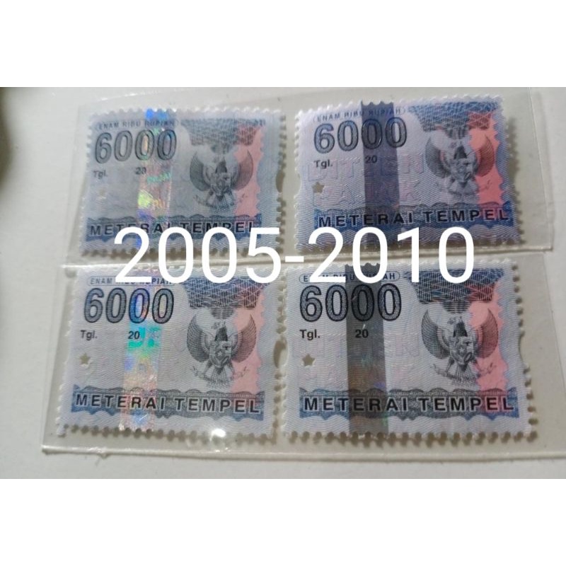 

Meterai 6000 Tahun 2005,2006,2007,2008,2009,2010 (S168)