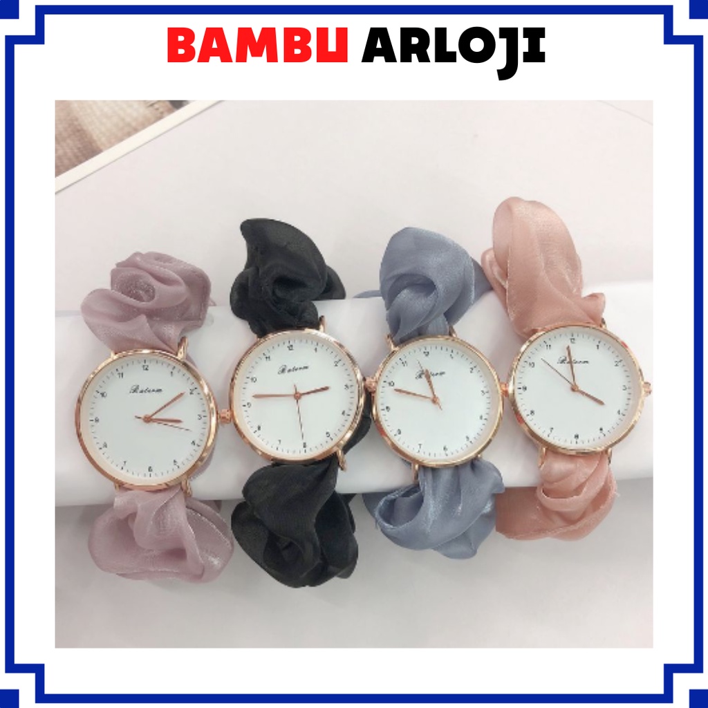 BAJ Jam Tangan Quartz Strap PU Analog Casual Gaya Retro Wanita Bulat Gelang Watch Korean Fashion RM034