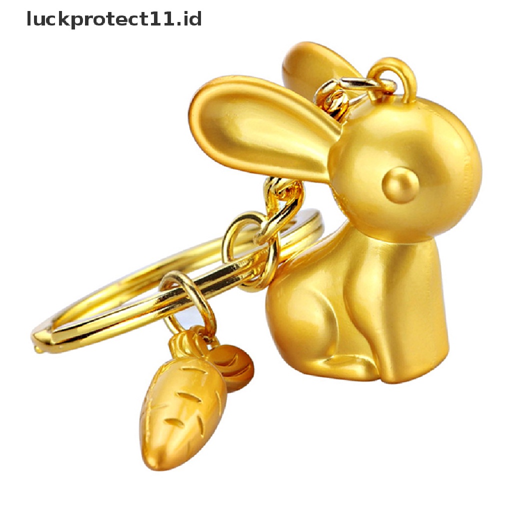 /Fashion Hot// Fashion// Zodiak Cina Logam Emas Kelinci Gantungan Kunci Liontin Ornamen Mobil Ransel Liontin Hadiah.