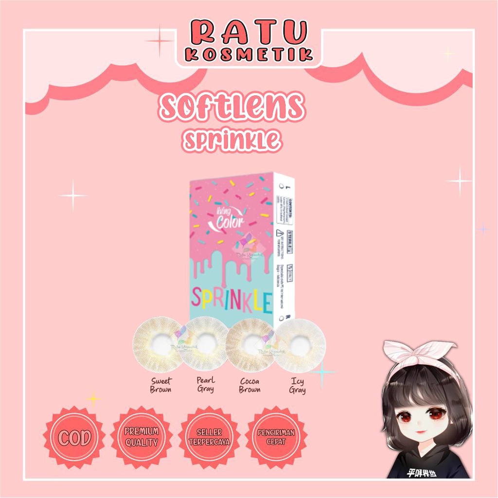 ❤ RATU ❤ Softlens Sprinkle Diameter 14.4mm By Living Color Irislab | Softlen Normal | Lensa Kontak