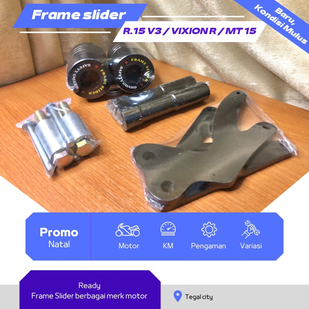 FRAME SLIDER R.15 V3/VIXION R/MT 15 FRAME SLIDER PELINDUNG FERING AGNA FRAME SLIDER PELINDUNG BODY