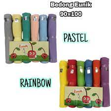 EUNIK Bedong bayi rainbow Bedong Bayi SNI BABY EUNIK PREMIUM JUMBO 100 cm x 90 cm ISI 6 Bedong Kain Warna Pastel Rainbow Murah