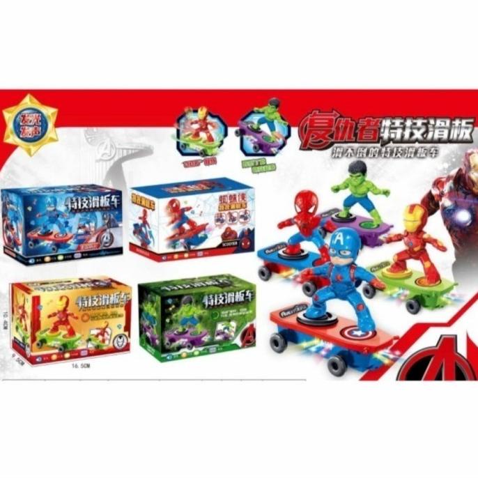 

skater character main karakter spiderman blackiron man hulk