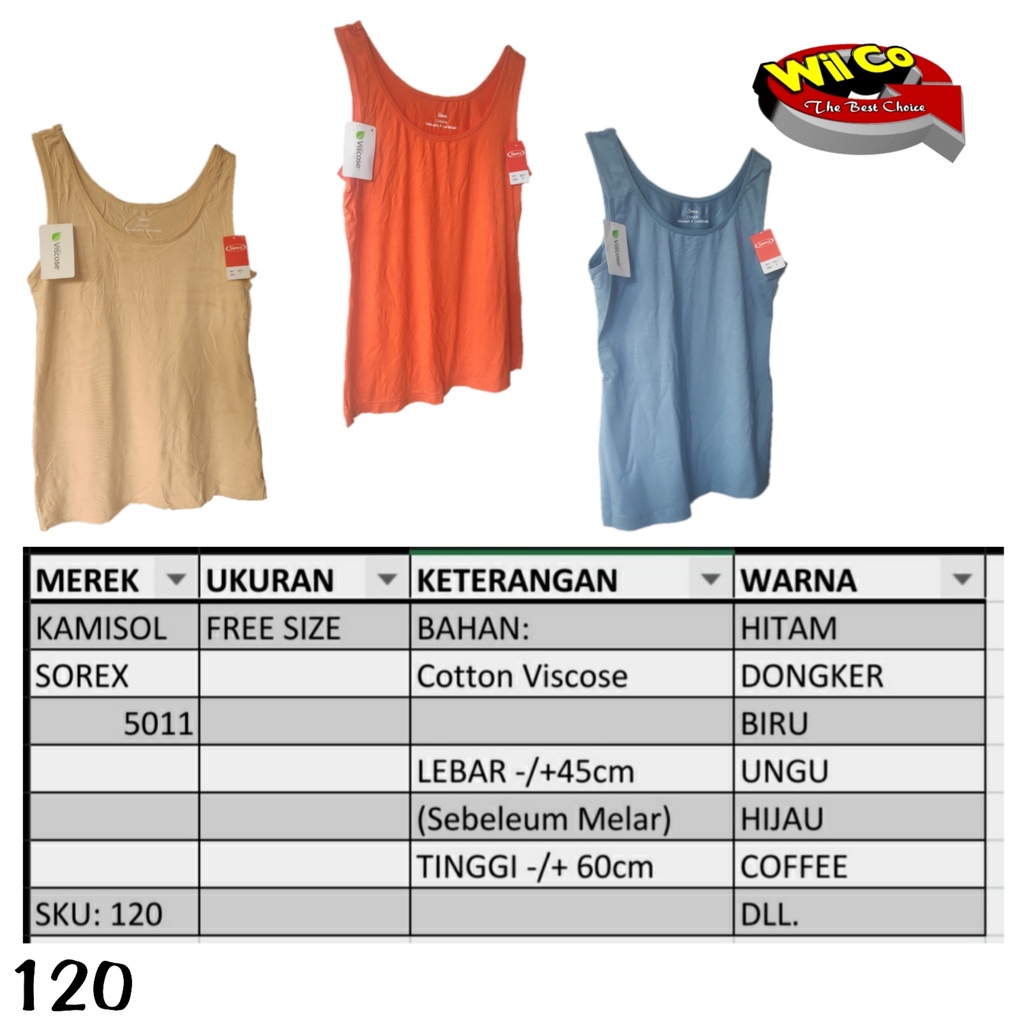 K120 -  TANKTOP ATASAN WANITA DEWASA SOREX ALL SIZE TALI LEBAR