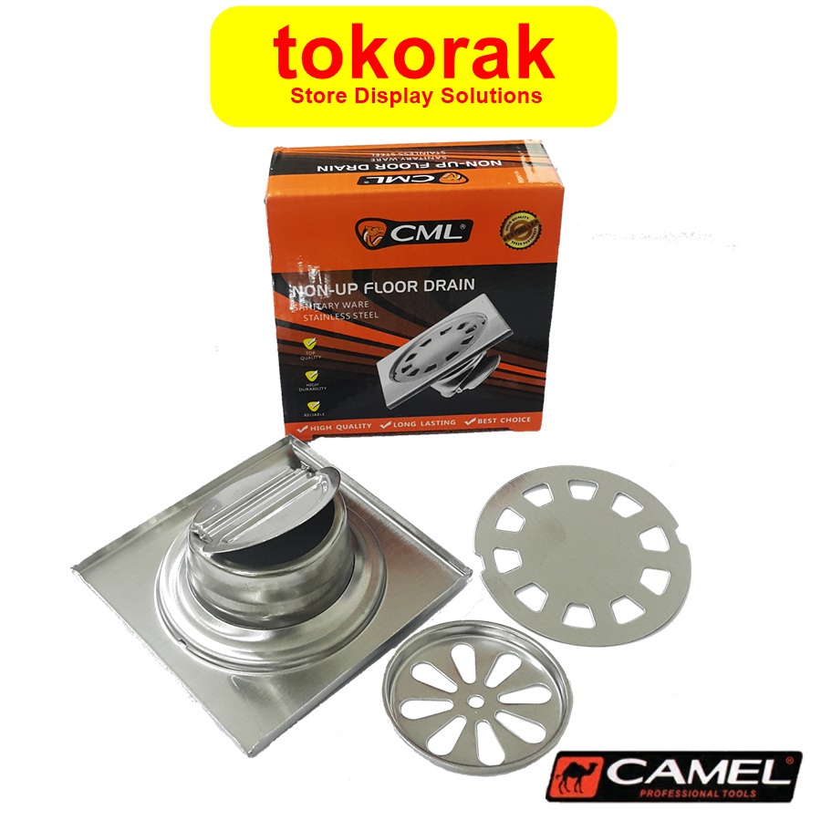 SARINGAN GOT ANTI KECOA CAMEL FLOOR DRAIN NON UP LUBANG AIR STAINLESS