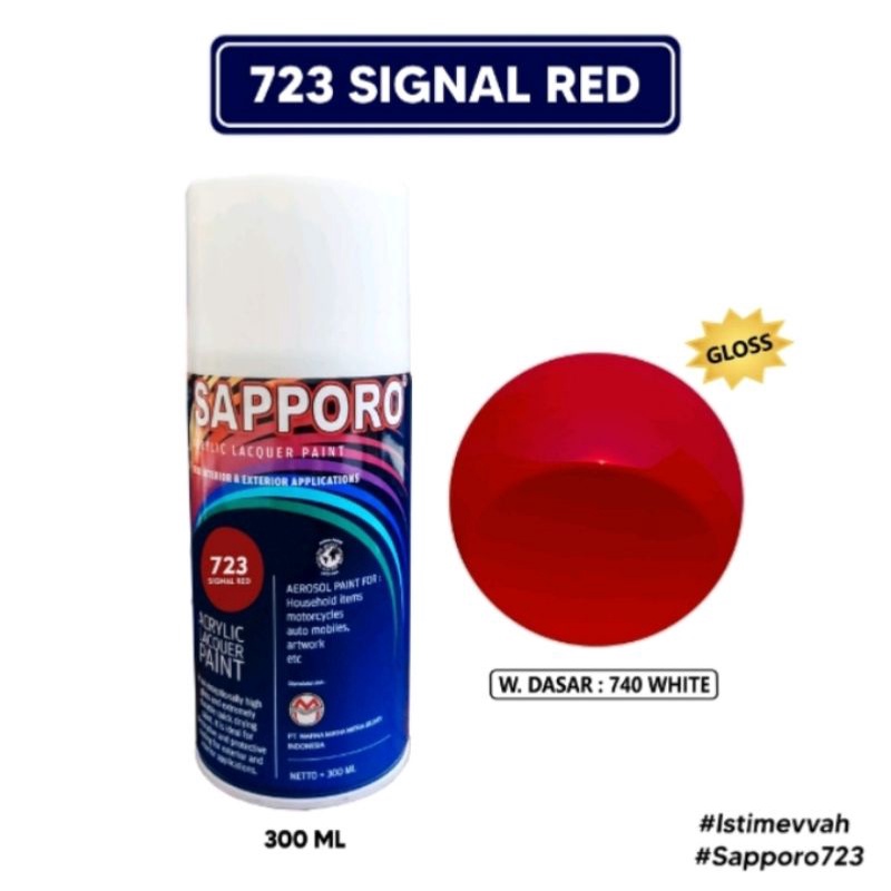 723 Signal Red Saporo SAPPORO 150ml-300ml Merah Darah Tua Cat Semprot Spray Paint Motor Pilok Pilox 