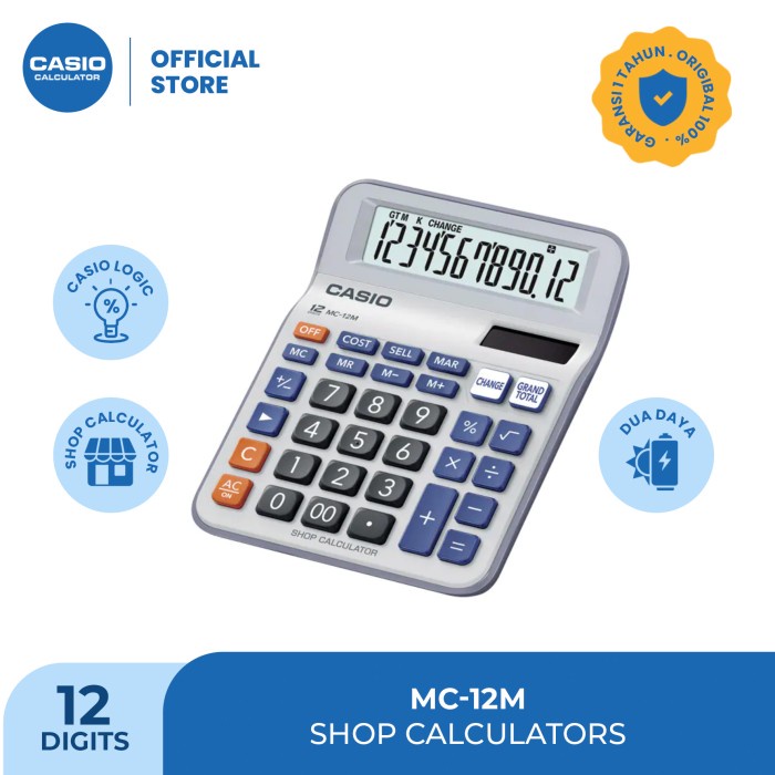 

TERBATAS Casio Shop Calculator MC-12M