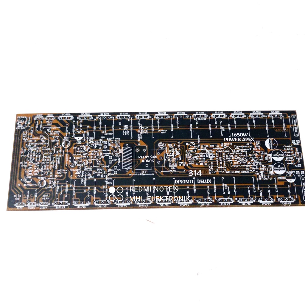 PCB Power Amplifier AB 1650Watt MONO TEF APEX BU3U Final Toshiba INPUT BALANCE 314