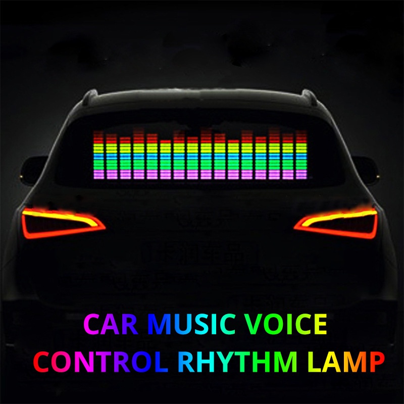 Lampu mobil led bar kaca belakang lampu disko kamar lampu sensor suara Lampu disco mobil led bus malam kaca belakang lampu disko warna warni lampu tempel hiasan mobil kedap kedip