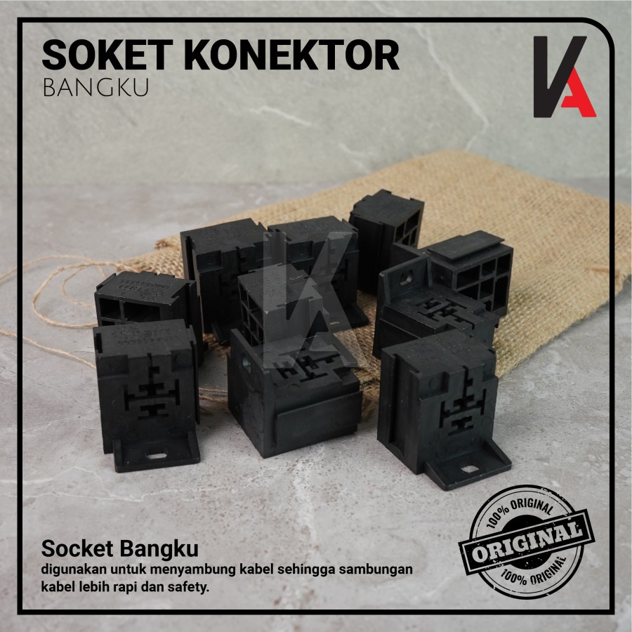 Rumah Relay Gandeng  / Soket Relay Bangku / Socket Cable Relay / Kaki 5 Pin (Kosongan)