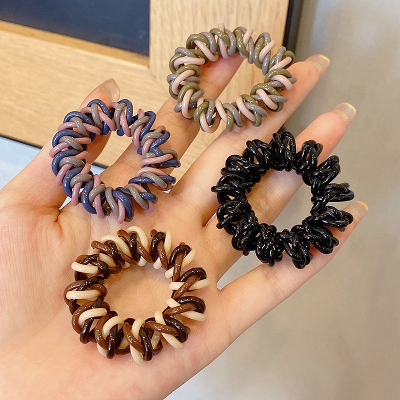Gadis Korea Cincin Rambut Kabel Telepon Elastis Tinggi Kecil Sederhana