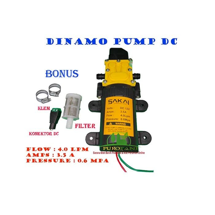 Water Pump Dinamo Sprayer 12 v DC