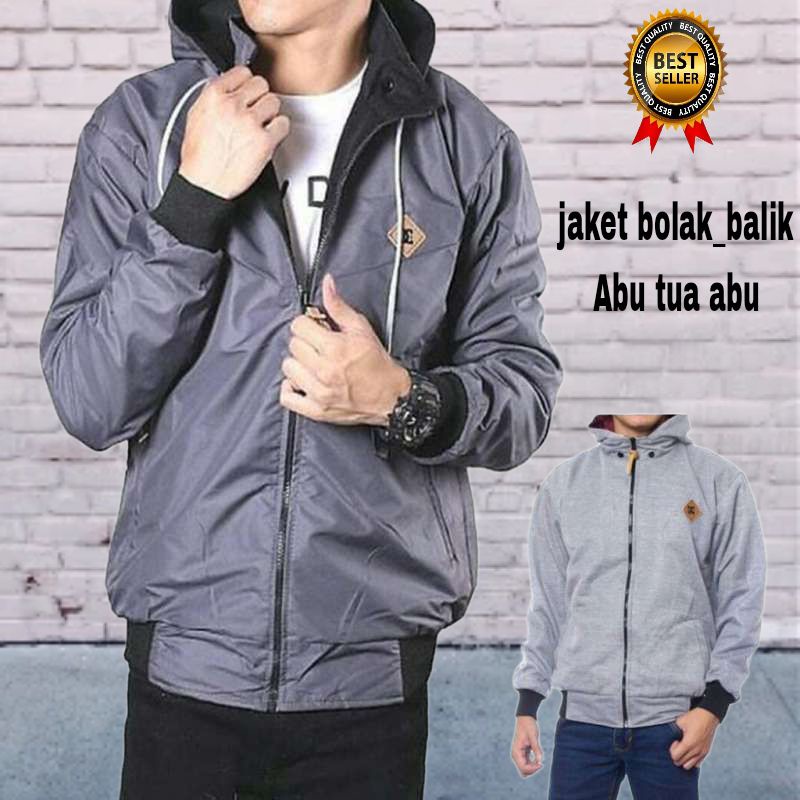 JAKET BOLAK BALIK 2IN1 / JAKET MOTOR / BB / PARASUT / PRIA / WANITA /