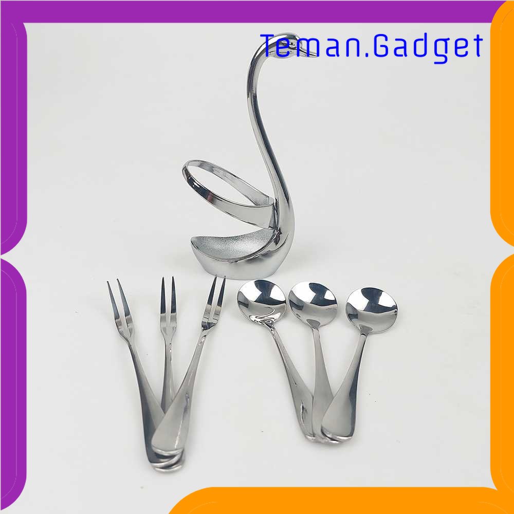 TG - DPR EWIN Sendok Garpu Elegant Swan Flatwares Base Stainless Steel - NP311