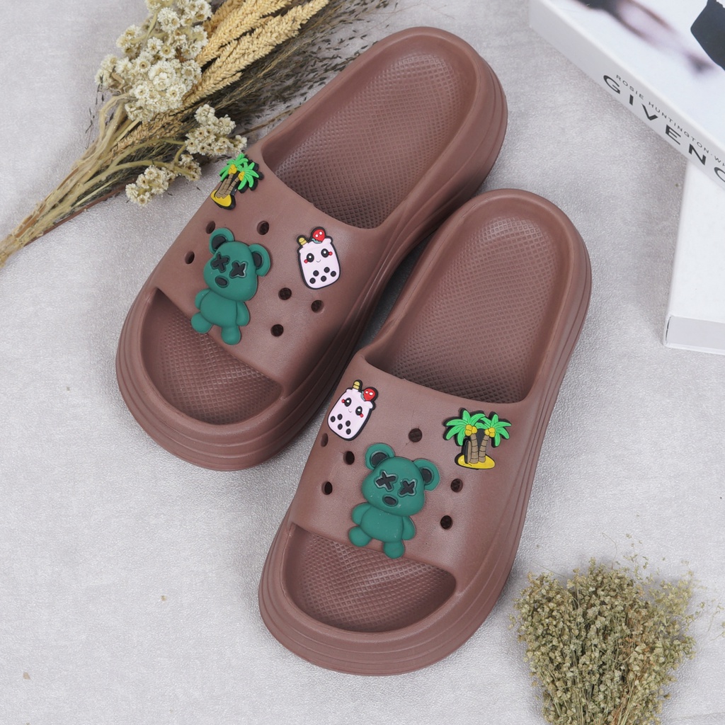 Sandal Slop Wanita Fuji Panda 5 cm - Sandal Import