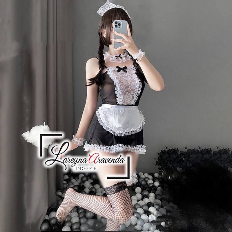 TGM - PL009 Lingerie Cosplay Kostum Pelayan / Waitress Wanita Seksi Cantik