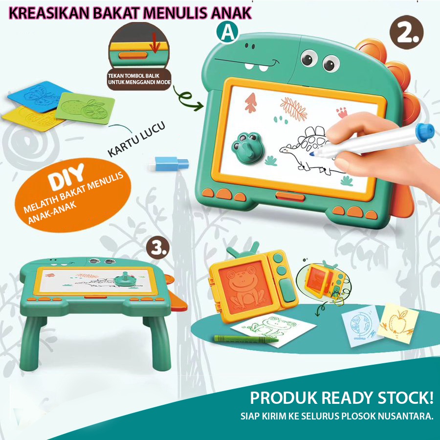 Mainan Edukasi Papan Tulis 2 In 1 Motif Kartun Ukuran Besar