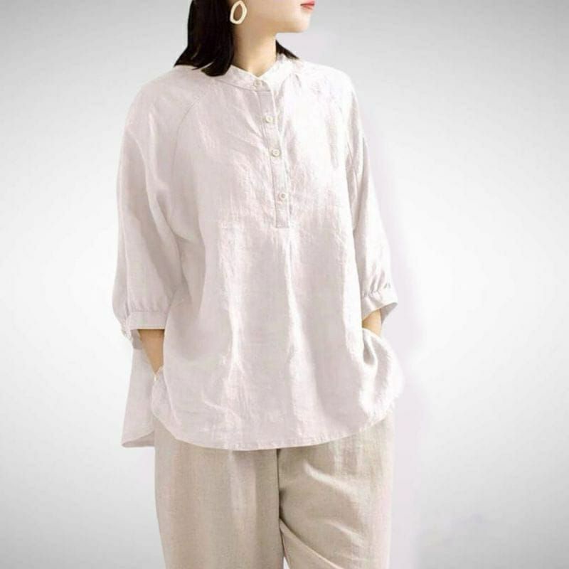 Kemeja Polos Linen Kerah Sanghai CERIA SHIRT