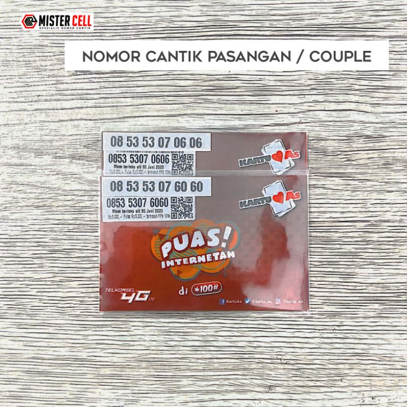 NOMOR CANTIK KARTU AS PASANGAN 0606 6060