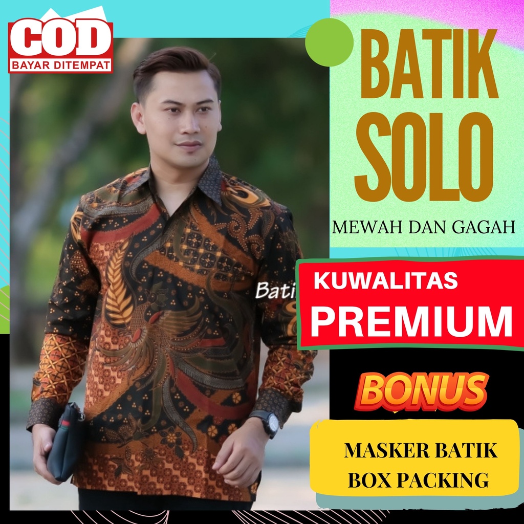 Atasan Kemeja Baju Batik Aluna Pria Lengan Panjang Premium Furing Reguler Fit Baju Cowok Moderen Ori