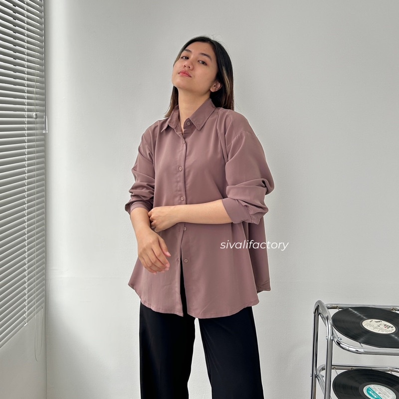 SIVALI Adele Shirt | Oversized Loose Shirt - Kemeja Wanita Atasan Baju Anti Kusut 2128