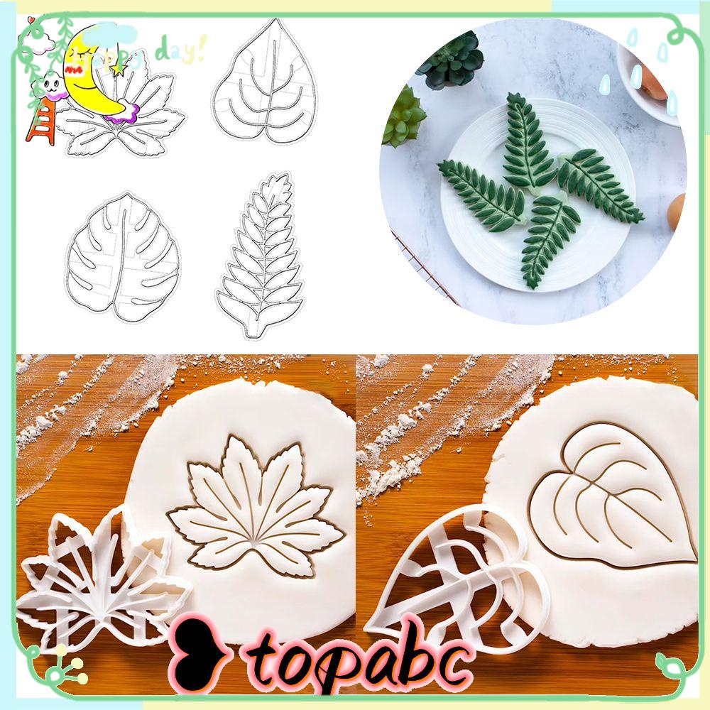 Top 4pcs Cetakan Embosser Kue Kering Dekorasi Cookie Cutter Alat Kue Agave Ivy