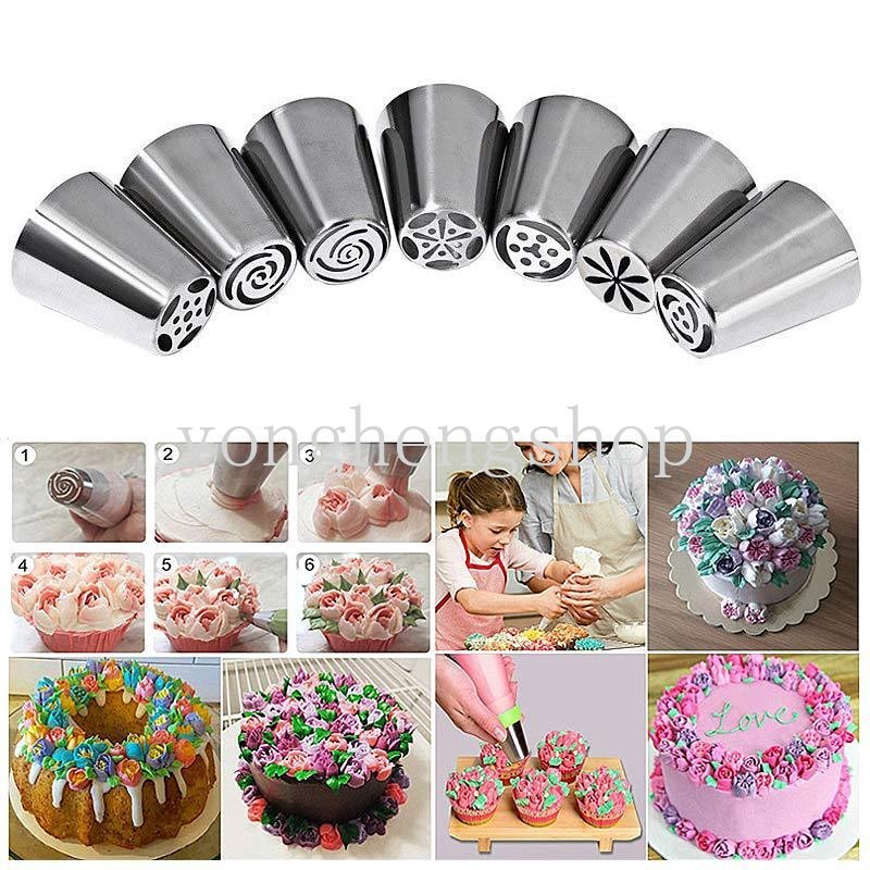 14pcs/set Stainless Steel Pastry Tips Fondant Dekorasi Kue Rusia Icing Piping Nozel Dengan Silikon Pastry Bag Dapur DIY Alat Baking