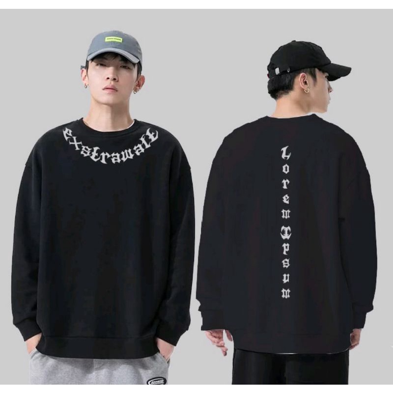 sweater Crewneck Exstrawalt pria terhit