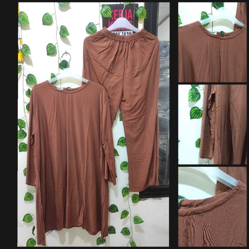 oz010 setelan tunik wanita terbaru bahan soft rayon premium