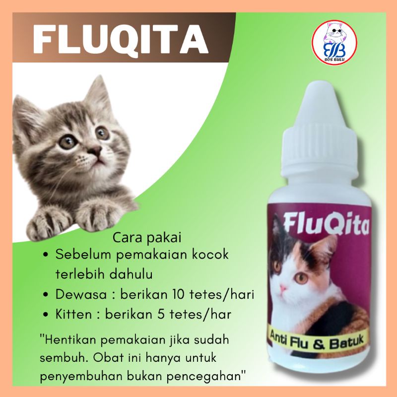 fluqita obat cair flu dan batuk kucing 30ml