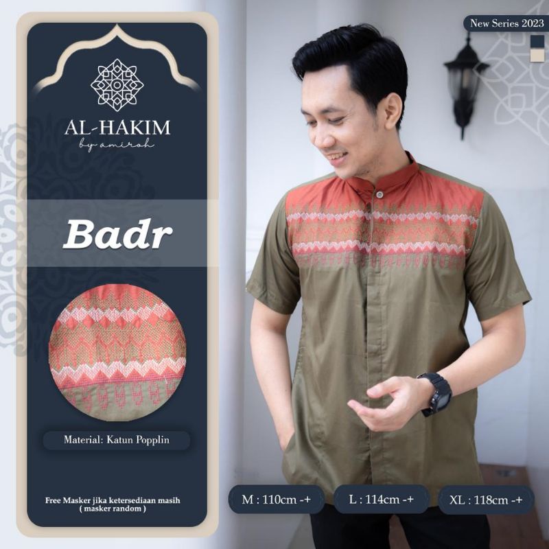 KOKO BADR ORI AL HAKIM BY AMIROH • Baju Koko Lengan Pendek