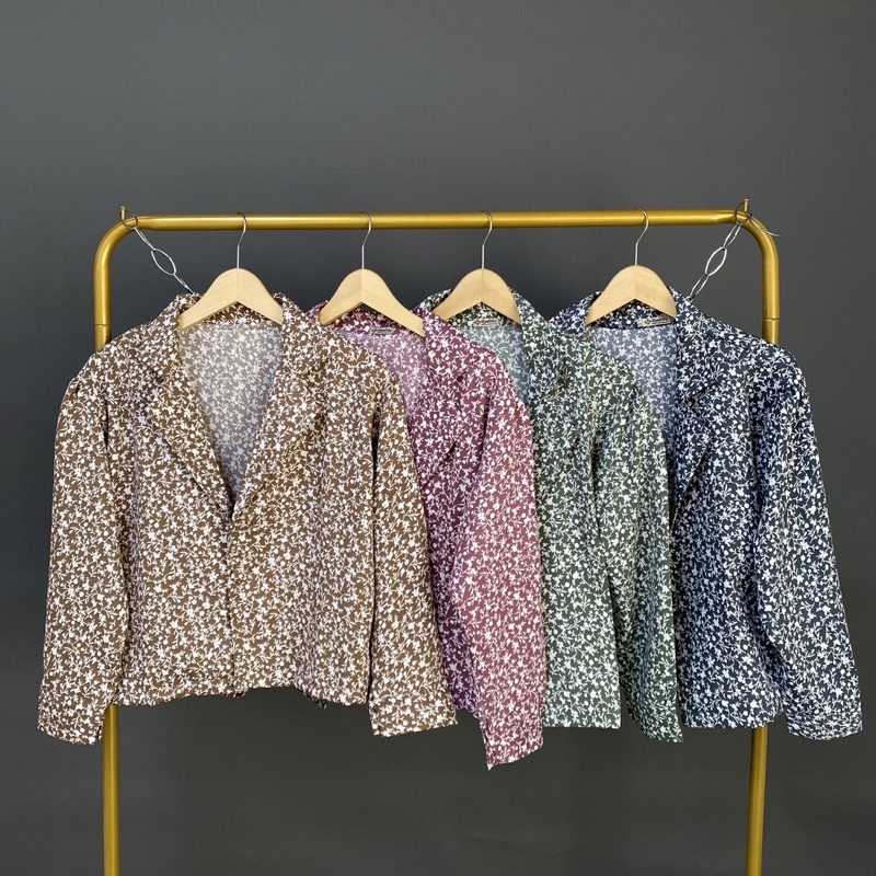 RAABIHA | Candy Blazer Motif Polos| Outer Motif Murah | Blazer Wanita