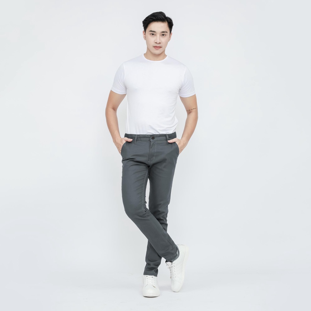 CELANA CHINO PANJANG PRIA SLIMFIT STRETCH BY BROGUY - ABU TUA