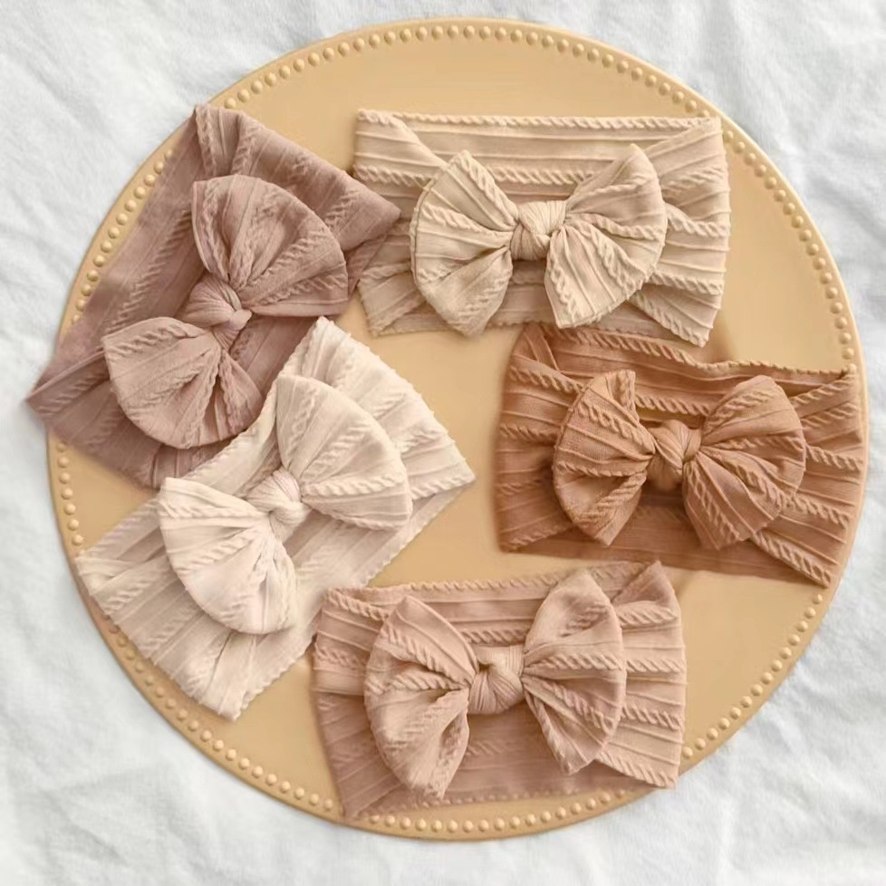 ByKiddos - Bandana Pita Bayi / Bando Kain Anak Pita Lembut Dengan Kain Motif Timbul Besar / Headband IMPORT