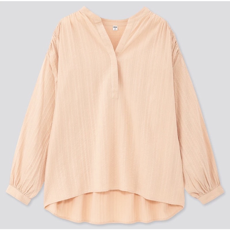 Uniqlo Long Sleeve Dobby Blouse (Preloved)