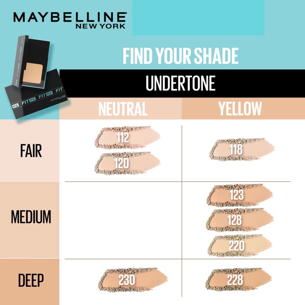 Maybelline Fit Me Matte and Poreless 24HR Oil Control Powder Foundation Bedak Two Way Cake TWC SPF 44 PA++++