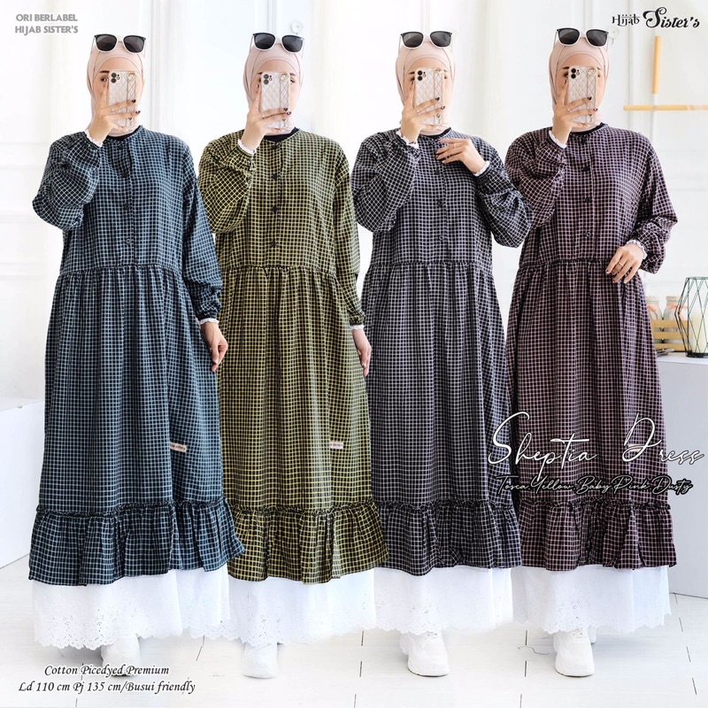 SHEPTIA MIDI DRESS KATUN PICEDYED PREMIUM by HIJAB SISTER’S