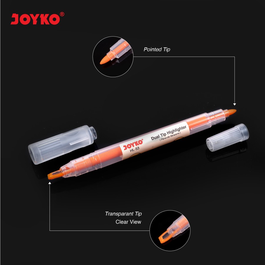 Dual Tip Highlighter Penanda Berwarna Joyko HL-53 1 Set 4 Pcs 4 Warna