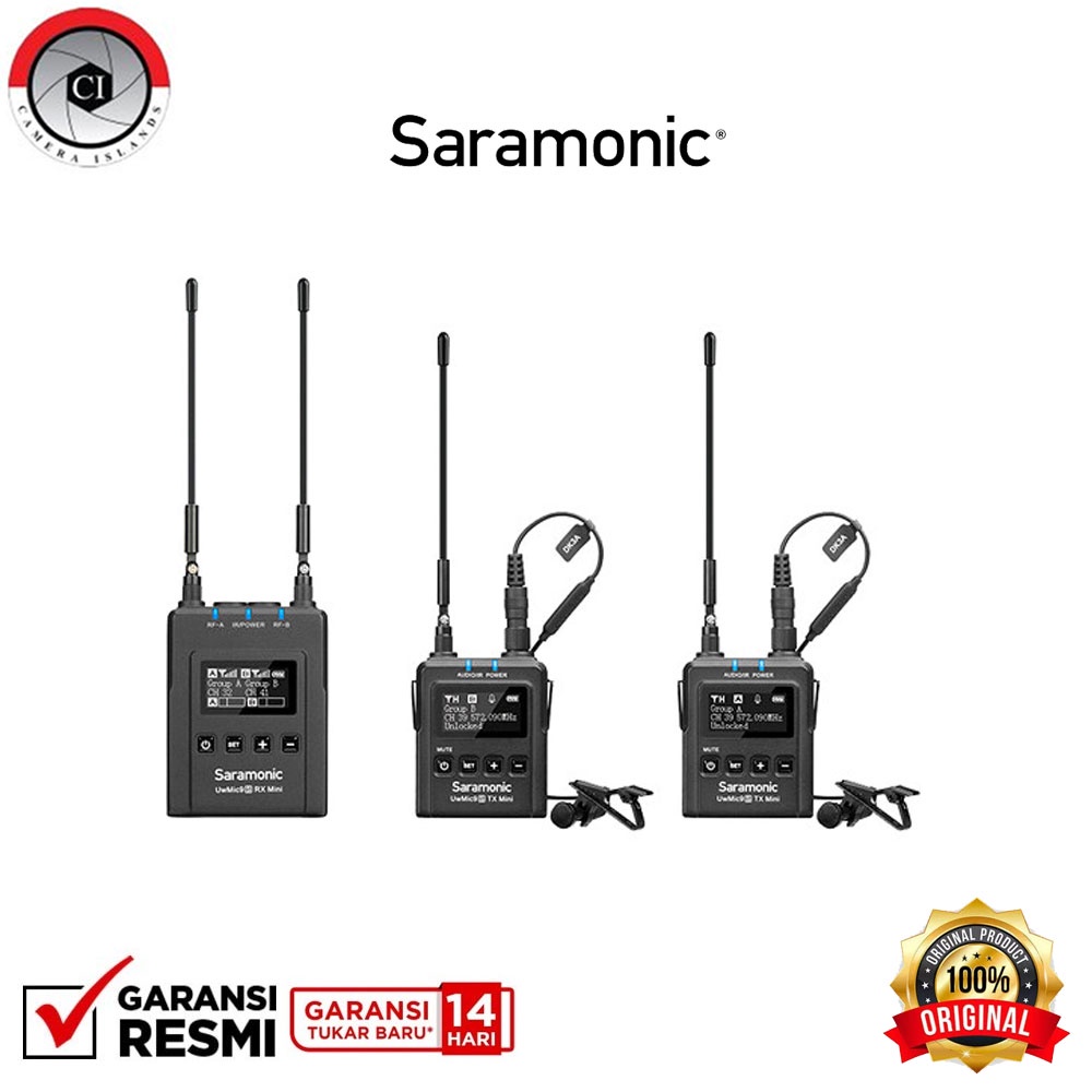 Saramonic UwMic9S Mini KIT2 514 to 596 MHz Dual Wireless Microphone