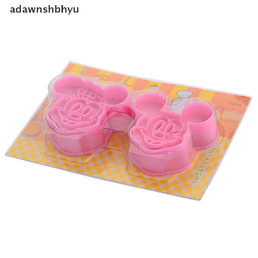 Adawnshbhyu 2 Pcs Sushi Rice Ball Cetakan Bento Press Maker Mesin Mouse Gaya Kartun DIY Alat ID