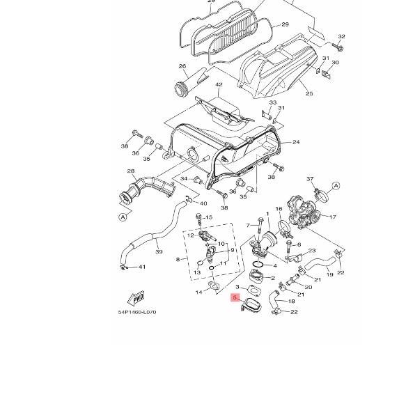 KARET DAMPER INTAKE MANIFOLD MANIPUL MIO J SOUL GT FINO FI XRIDE X RIDE 115 ORIGINAL YGP 54P-E3593-00