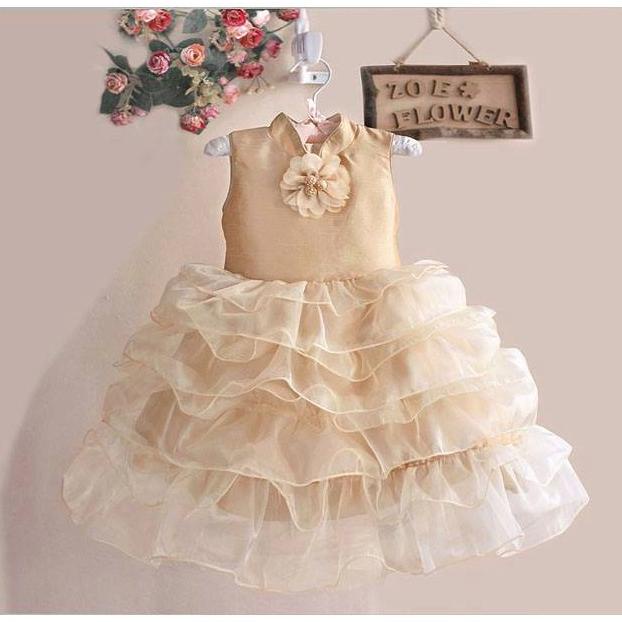DRESS ANAK STACKS ROSE GOLD ZOE BAJU PESTA TGT6464RF