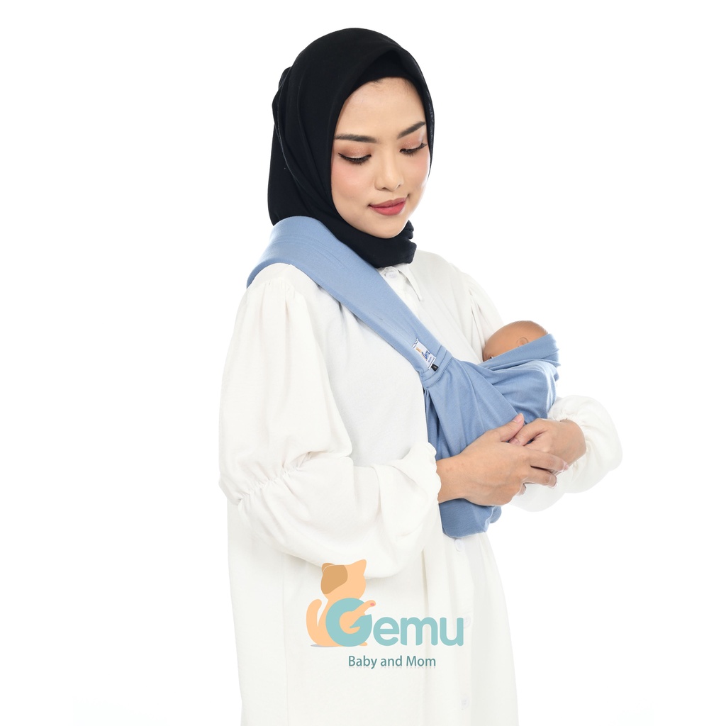 GEMUBABY Gendongan Bayi Samping Instan Geos Busa Gen Two Premium plus Pouch