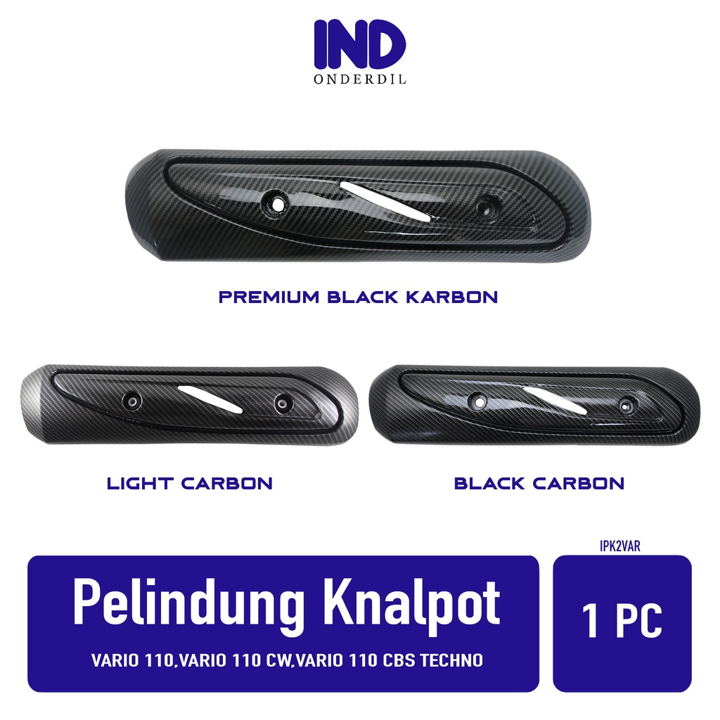 Cover-Tutup-Penutup-Tameng-Pelindung Knalpot Carbon-Karbon Vario 110 Karbu Lama.Old.CW.Techno.CBS